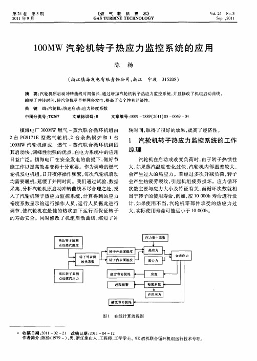 100MW汽轮机转子热应力监控系统的应用