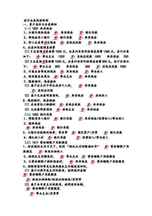 会计业务处理实例