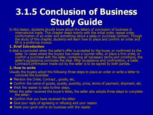 国际商务函电电子课件   3[1][1].1.5 Conclusion of Business