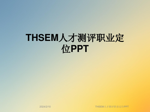 THSEM人才测评职业定位PPT