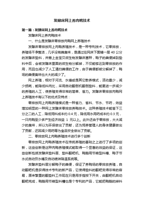 发酵床网上养肉鸭技术