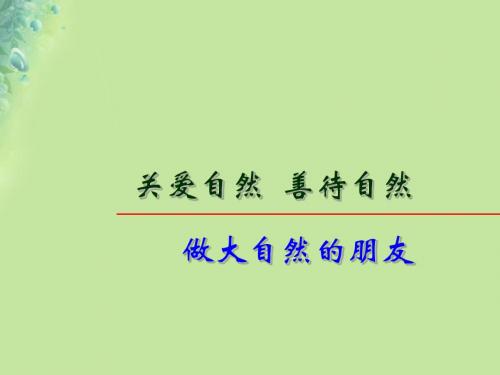 九年级道德与法治上册第三单元与大自然和谐共生第6课关爱自然善待自然第2框做大自然的朋友课件鲁人版六三