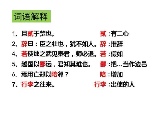 烛之武退秦师文言知识点总结 ppt课件