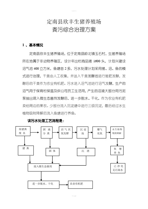 生猪养殖场粪污综合治理方案