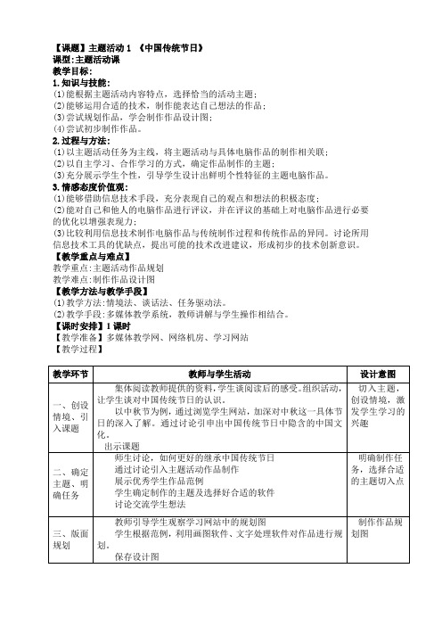 主题活动1 中国传统节日