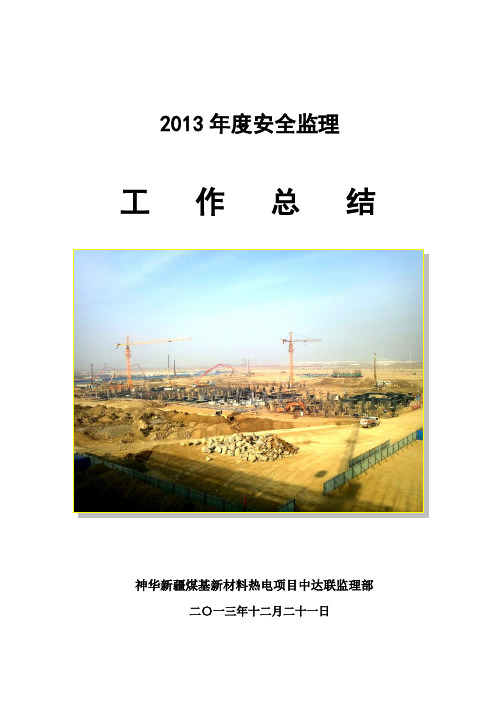 2013年安全监理工作总结