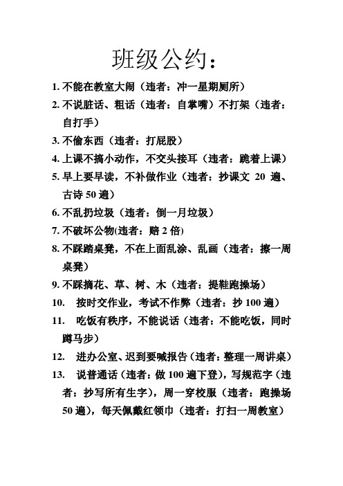 班级公约