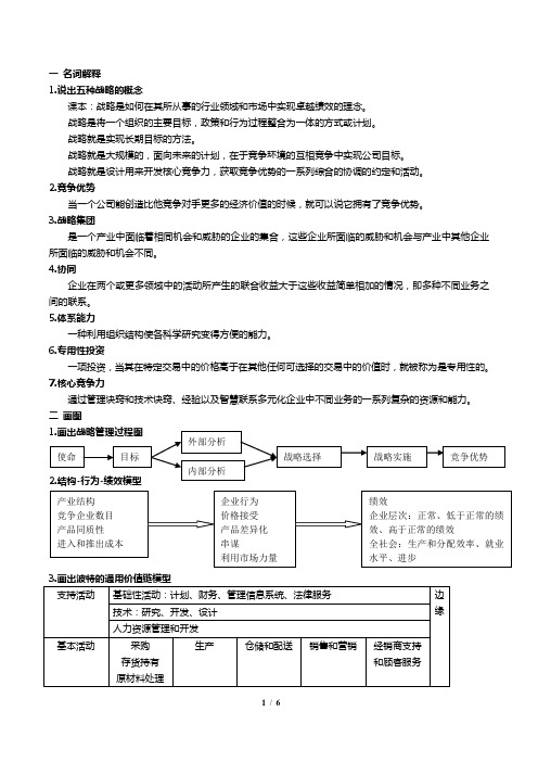 战略管理要点期末复习资料(巴尼第三版)