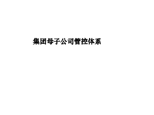 《集团母子公司管控体系》