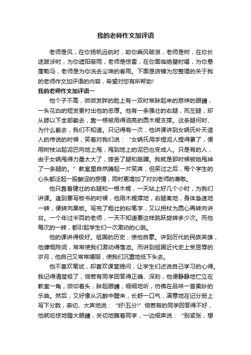 我的老师作文加评语