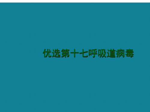 优选第十七呼吸道病毒