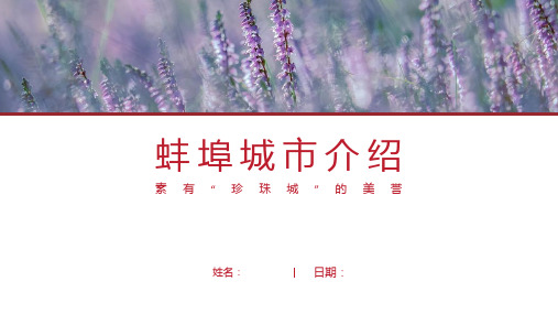 蚌埠介绍-蚌埠简介PPT(经典版)