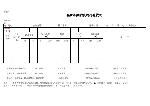 各类钻孔终孔验收表