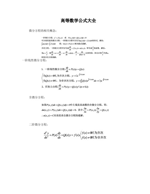 高等数学公式大全史上最全的高等数学公式