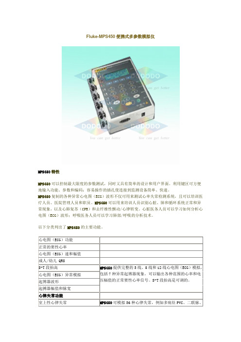 Fluke-MPS450便携式多参数模拟仪功能概要