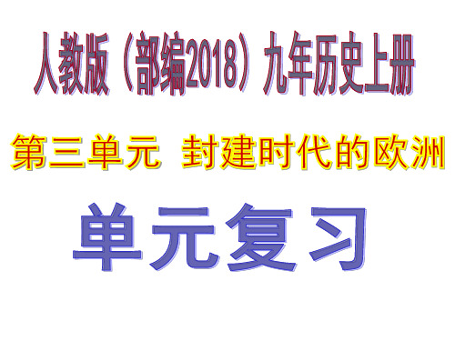 部编人教版九年级历史上册第三单元《封建时代的欧洲》复习课件