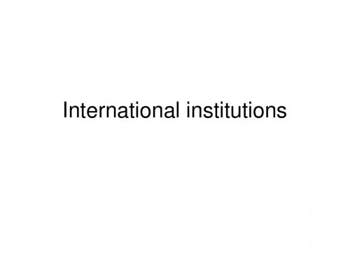 international institutions