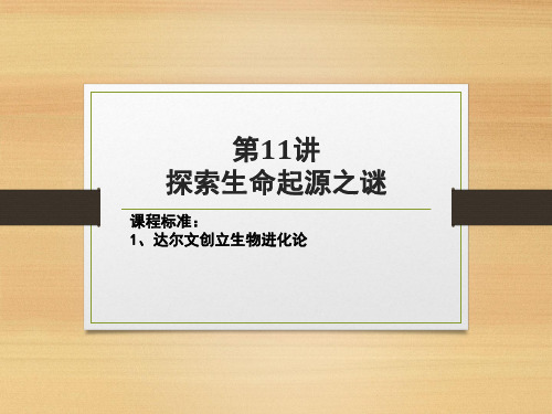 2021届高考一轮复习历史必修三课件：第11讲 探索生命起源之谜(共13张PPT)