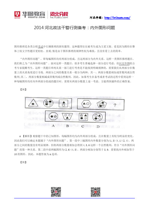 2014河北政法干警行测备考:内外图形问题