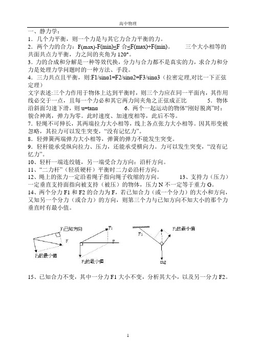 (完整)高中物理知识点总结和常用解题方法(带例题)(2),推荐文档