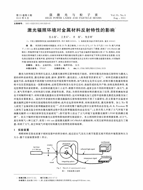 激光辐照环境对金属材料反射特性的影响