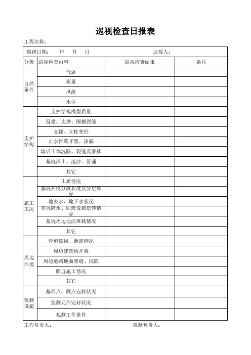 巡视检查日报表