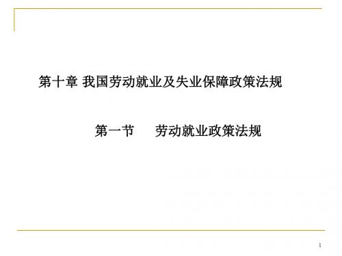 劳动就业及失业保障政策法规中级ppt课件