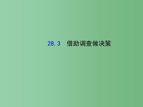 九年级数学下册 28.3 借助调查做决策课件 (新版)华东师大版