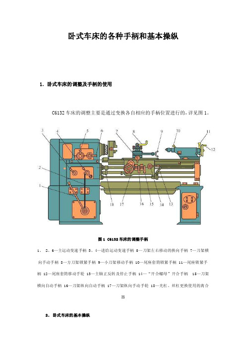 卧式车床的各种手柄和基本操纵