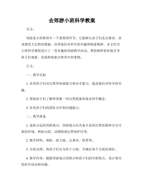 去郊游小班科学教案