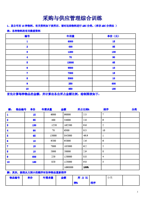 采购计算题