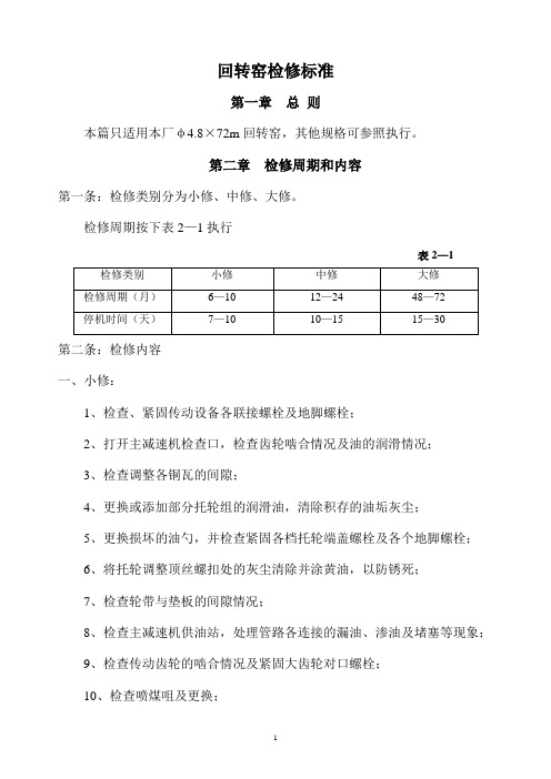 水泥回转窑检修说明(附简图).