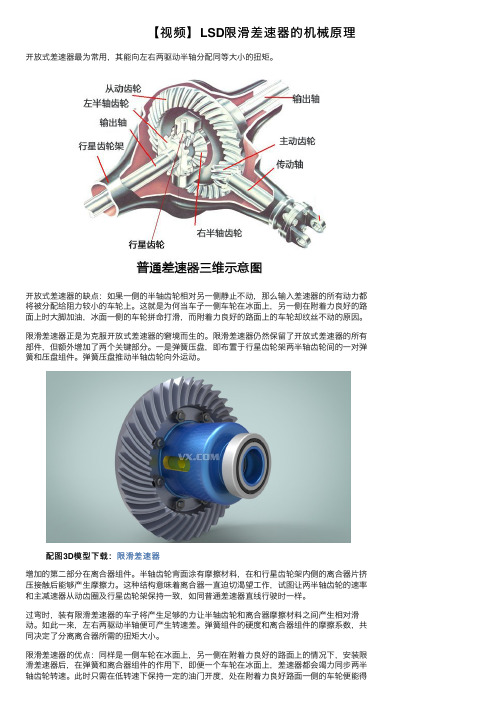 【视频】LSD限滑差速器的机械原理