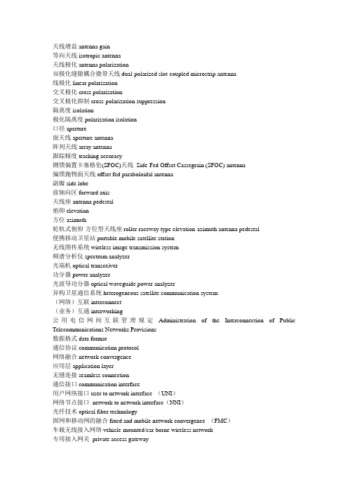 Glossary of Satellite Technology 卫星技术词汇总结