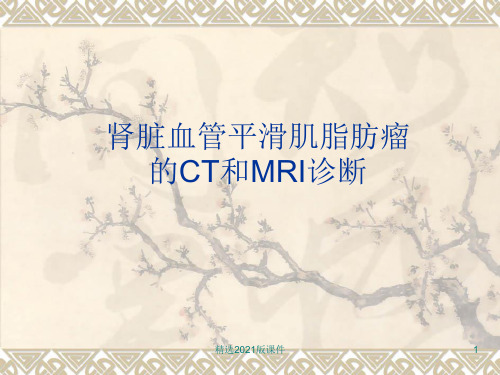 肾脏血管平滑肌脂肪瘤的CT和MRI诊断