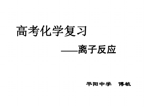 09年高考化学离子反应课件5