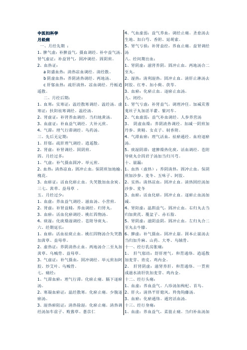 中医妇科学复习考试资料