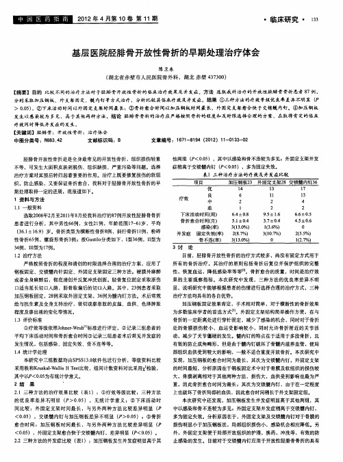 基层医院胫腓骨开放性骨折的早期处理治疗体会