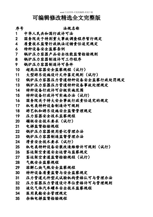 特种设备相关法律法规精选全文