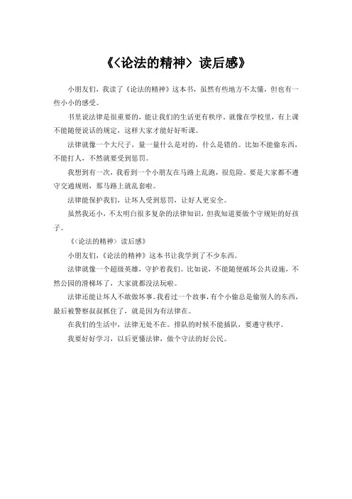 论法的精神读后感1000字