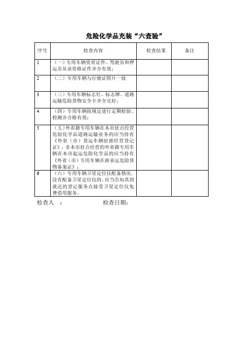 六查验记录表