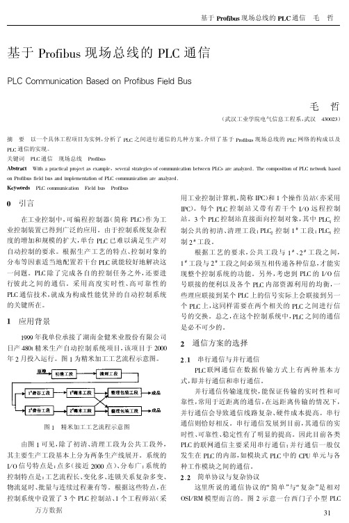 基于Profibus现场总线的PLC通信