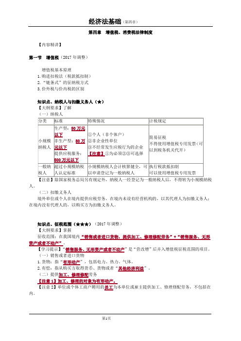 初级会计经济法基础第四章知识点精讲-增-消