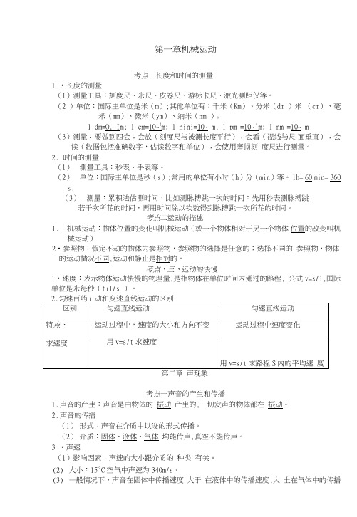 八年级上册知识点梳理.doc