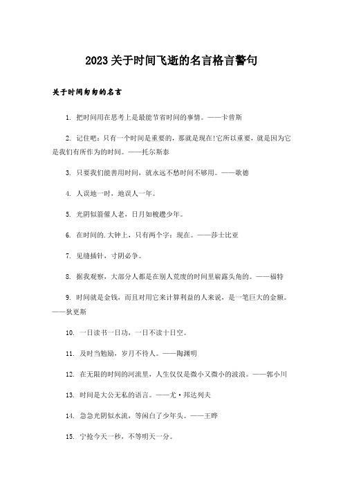 2023励志_关于时间飞逝的名言格言警句