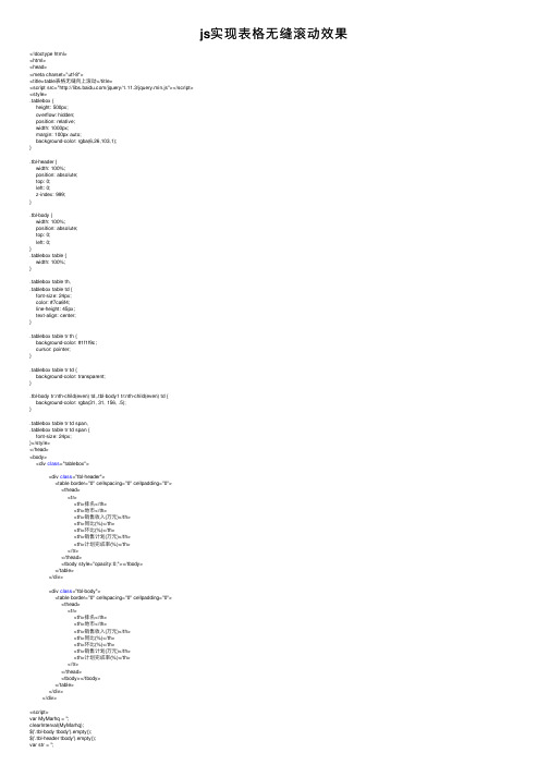 js实现表格无缝滚动效果