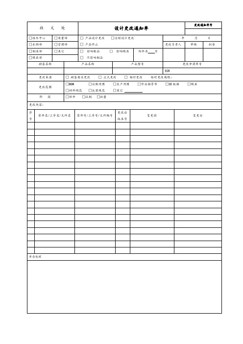 设计更改通知单