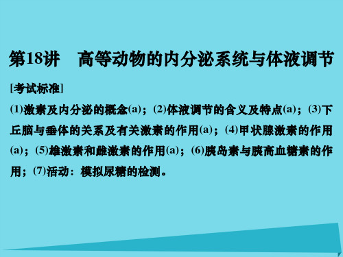 高考生物总复习 第五单元 生命活动的调节与免疫 第18讲 高等动物的内分泌系统与体液调节课件