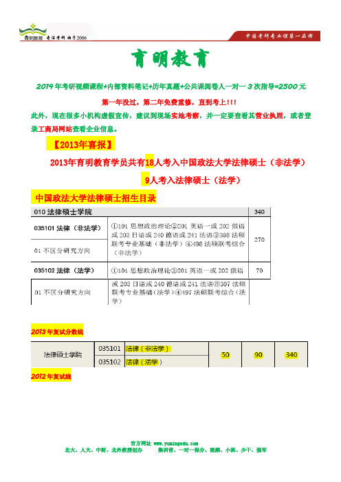 中国政法大学法律硕士考研出题人介绍