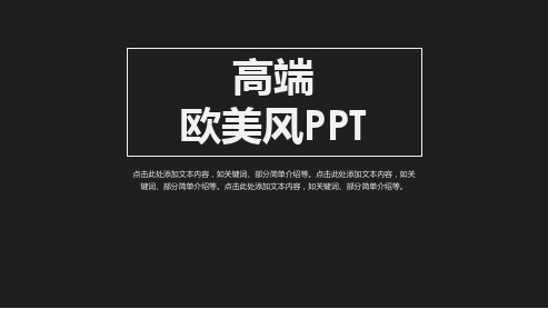 欧美极简大气PPT